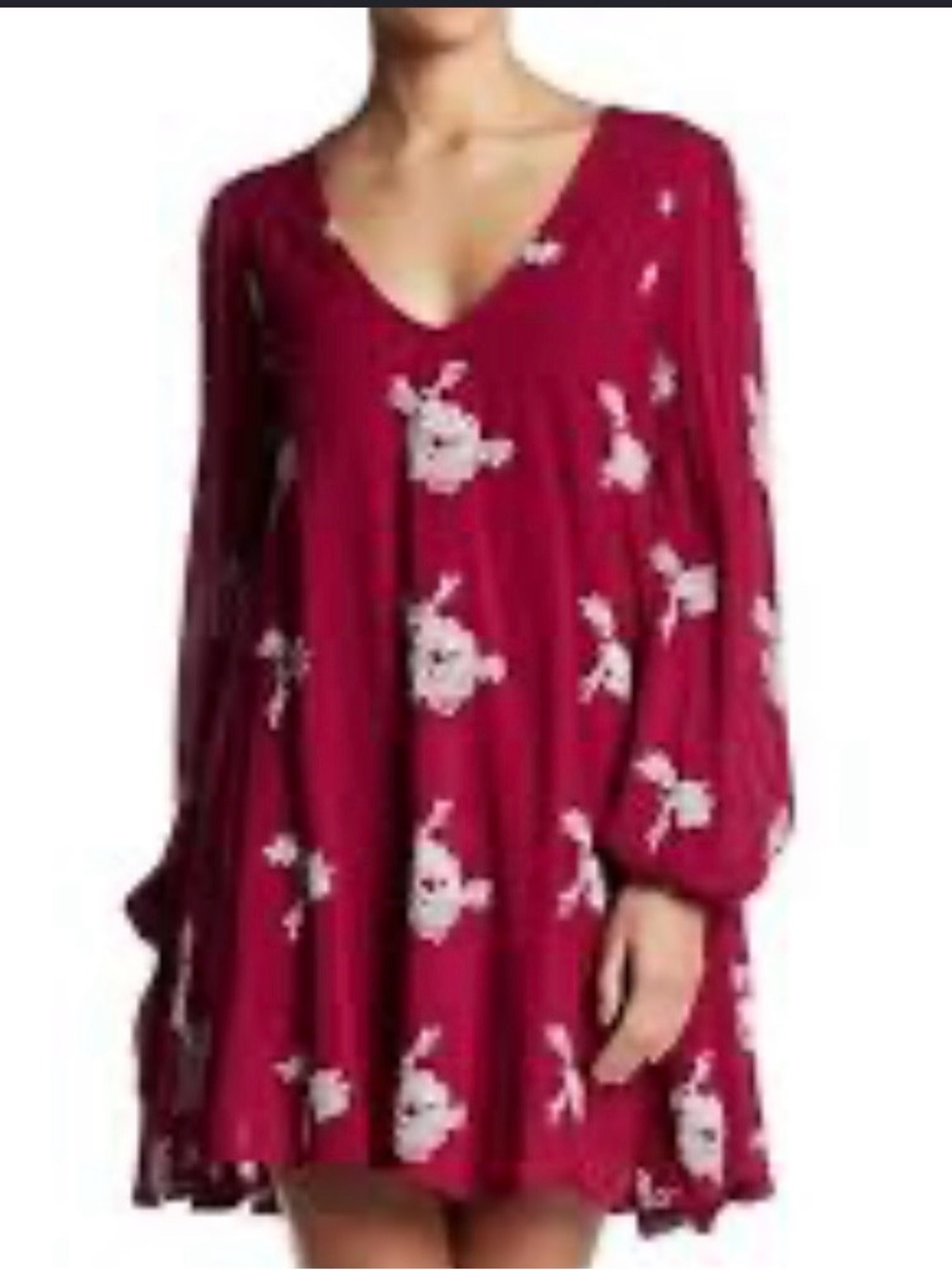 Free People “Emma” Floral Embroidered Mini Dress